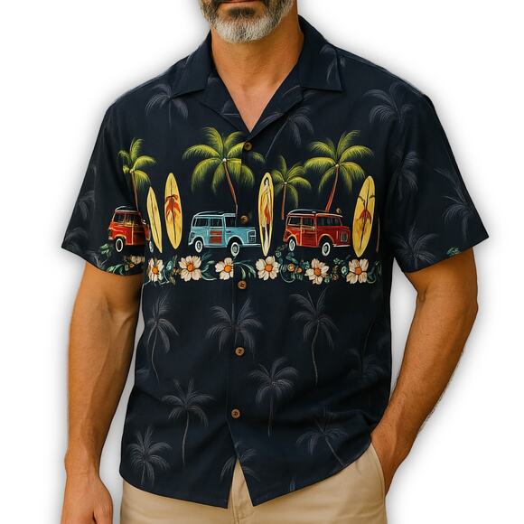 Hilo Hattie Vintage Hawaiian Shirt Surf Hot Rod Print XL - Picture 1 of 11